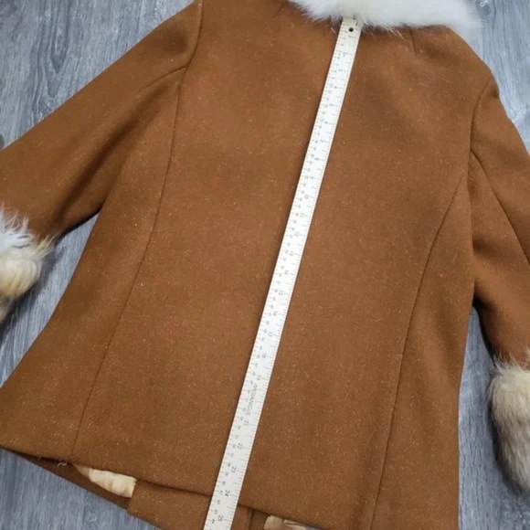 Fur Trimmed Women's Coat Suede - Picture 16 of 16